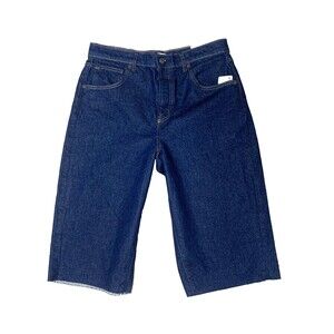 We the Free People Jam Session Relaxed Capri /Jorts Denim Dark Blue Button Fly